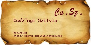 Csányi Szilvia névjegykártya