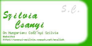 szilvia csanyi business card